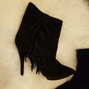Jeffery Campbell Black Taro Fringe Boots 6.5M